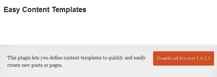 Easy Content Templates