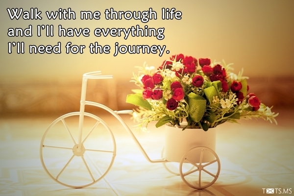 Love Quote with Cute Cycle Flower Basket