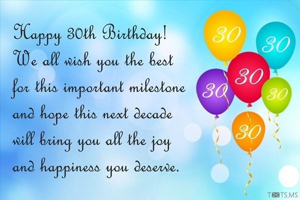 30th Birthday Wishes, Messages, Quotes, and Pictures - Webprecis