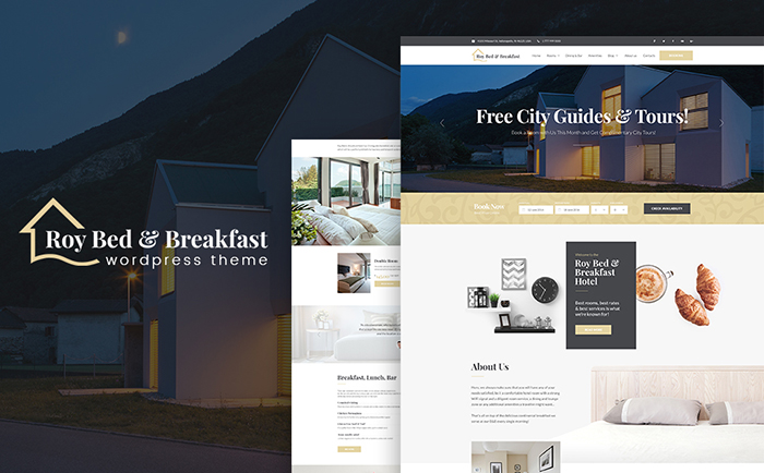 Roy Bed & Breakfast - Small Hotel WordPress Theme