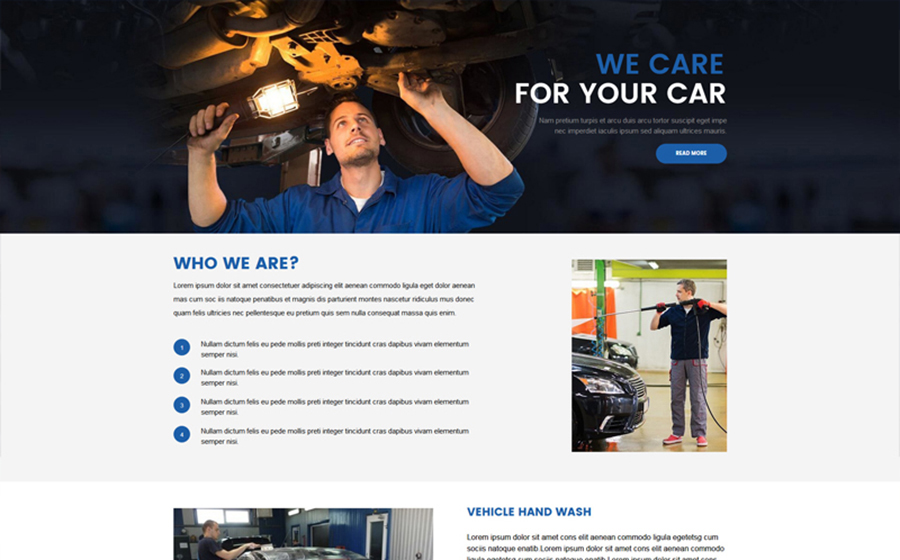 Car Wash - Unbounce Template