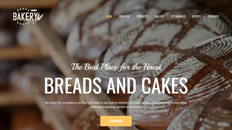 Bakery Premium Moto CMS 3 Template