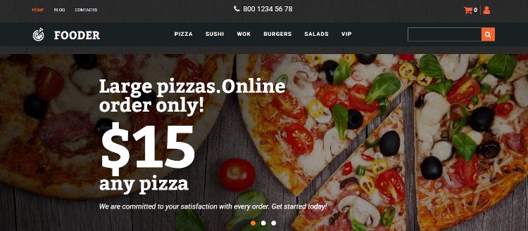 Fooder - Pizza Restaurant MotoCMS Ecommerce Template