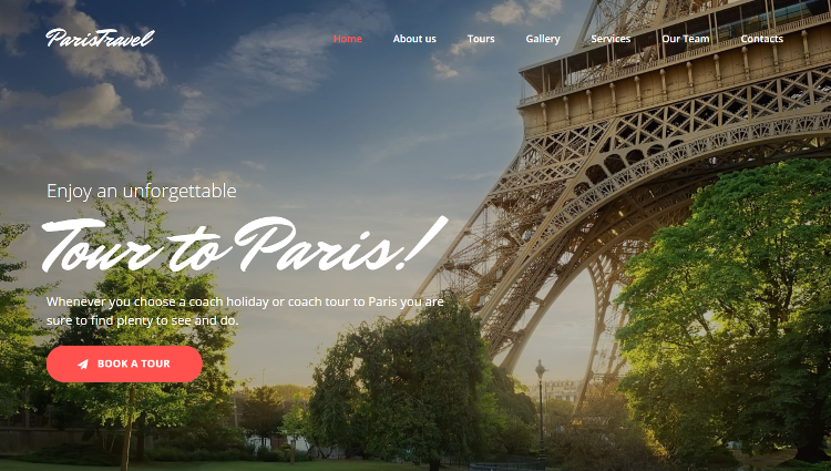 Paris Travel Agency Premium Moto CMS 3 Template