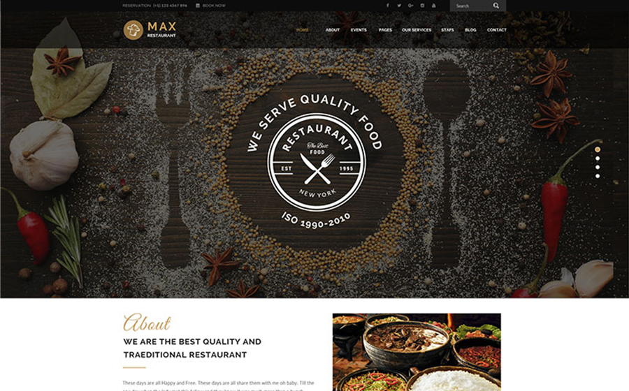 Restaurant - Responsive WordPress Theme WordPress Theme