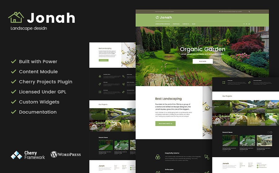 landscape design and lawn mowing WordPress theme 