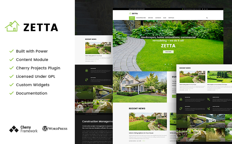 Zetta - Exterior, Garden & Landscape WordPress Theme