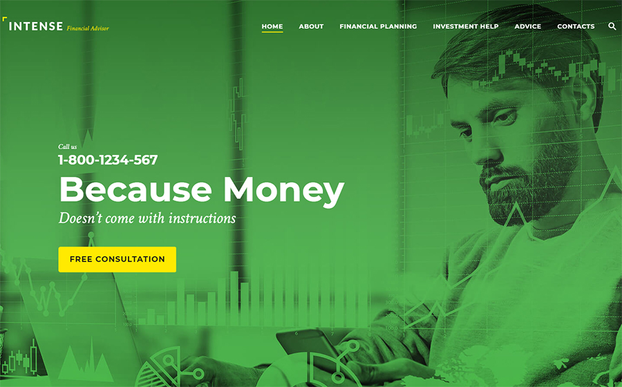 Intense Financial Advisor Website Template