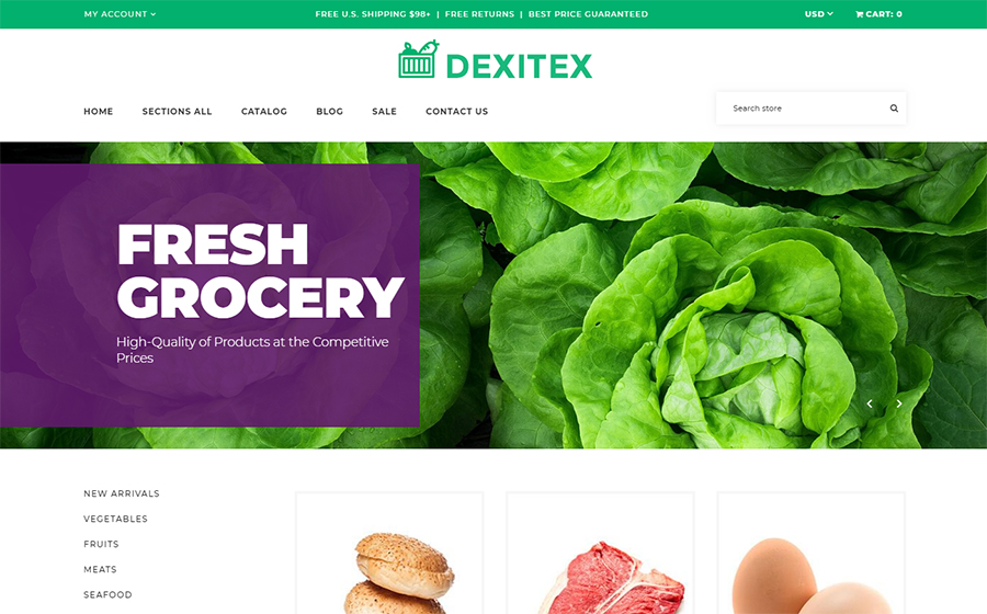 Dexitex - Convenient Grocery Online Store Shopify Theme