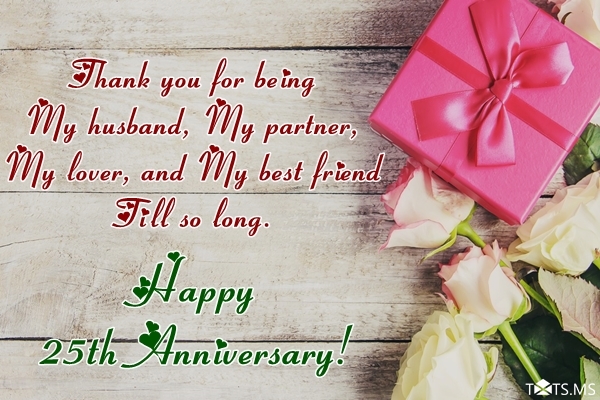 25th Anniversary Wishes for Husband