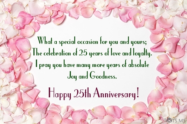 25th Wedding Anniversary Wishes for Friends