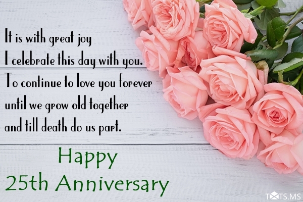 25th Wedding Anniversary Wishes for Husband