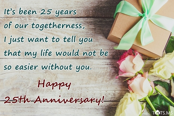 25th Anniversary Wishes for Wife