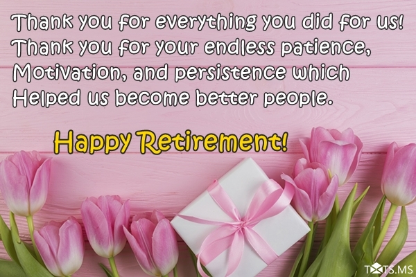 Retirement Messages for Teachers