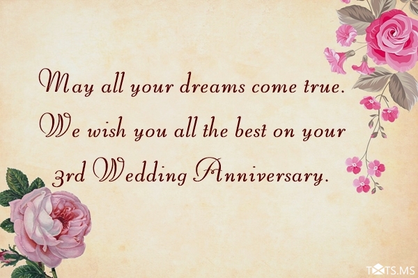 3rd Wedding Anniversary Wishes