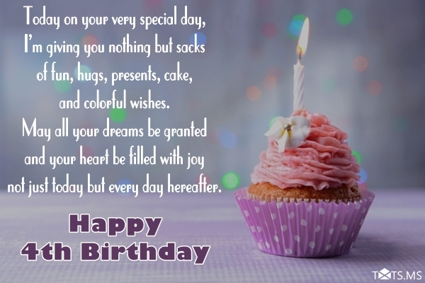 4th Birthday Wishes Quotes