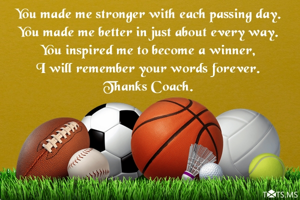 Thank You Messages for Coach