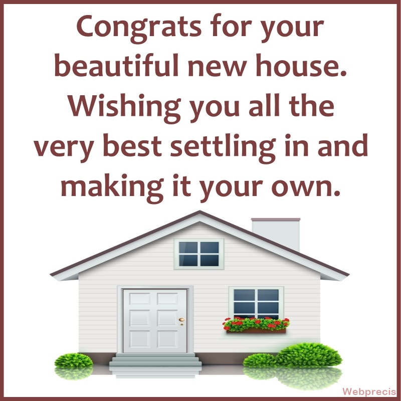 Congratulations for New Home