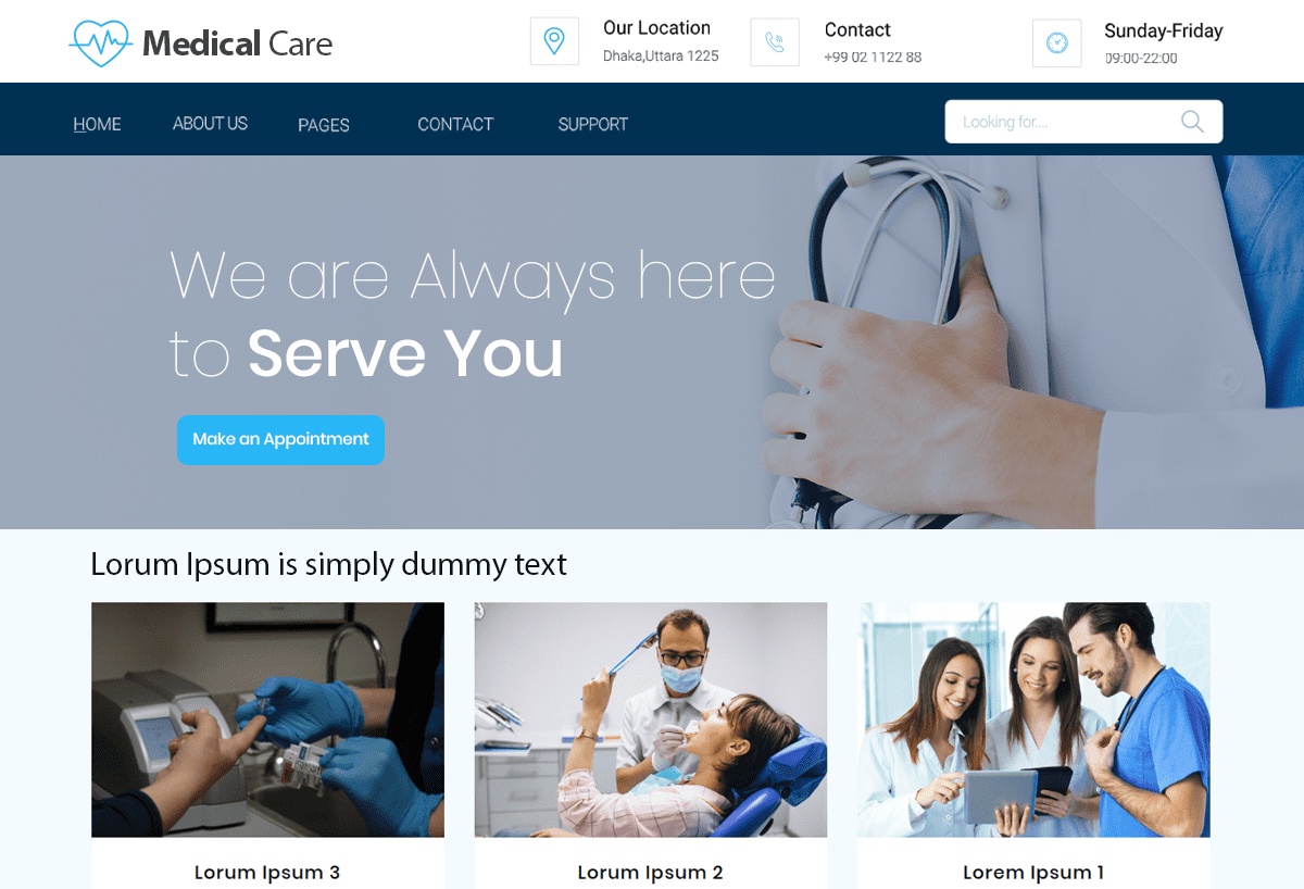 Medical Care WordPress Theme