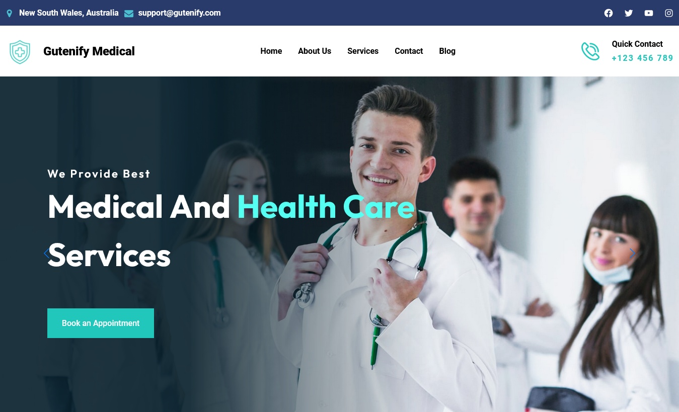 Gutenify Medical WordPress Theme