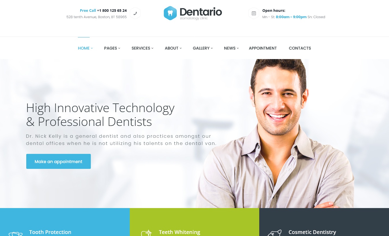 Dentario Dental WordPress Theme