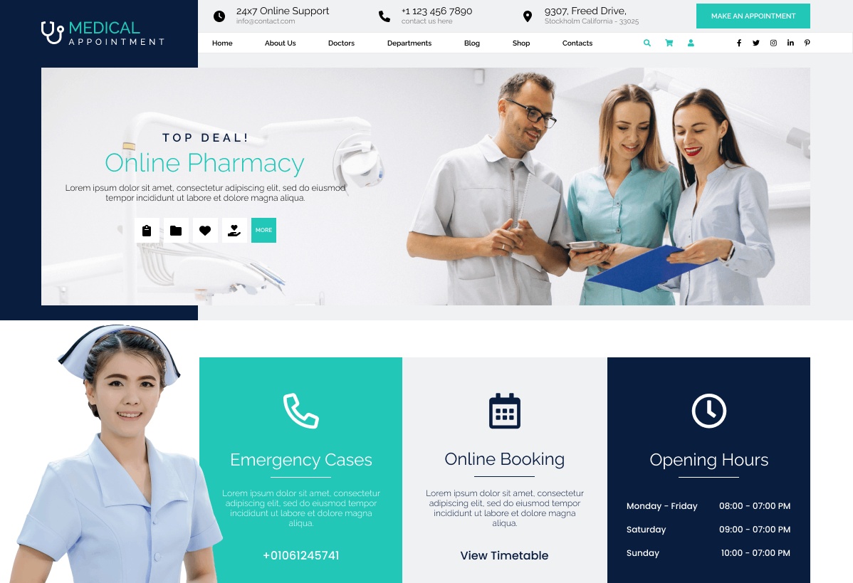 Medical Appointment WordPress Theme