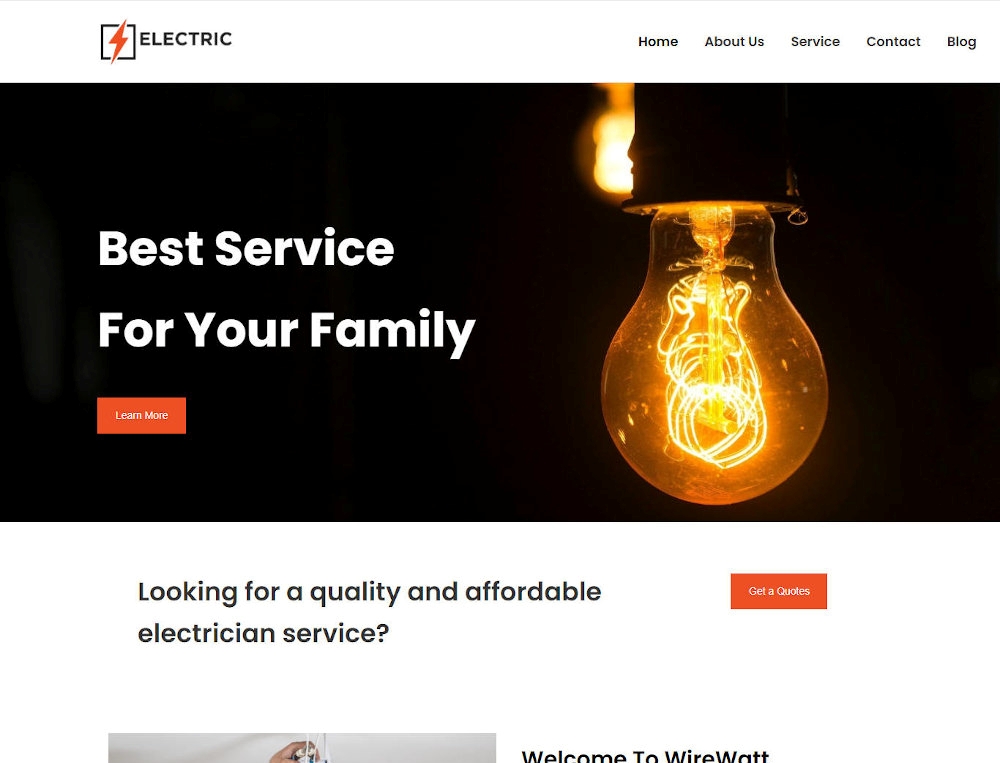 Electric Electrician Service Drupal Theme