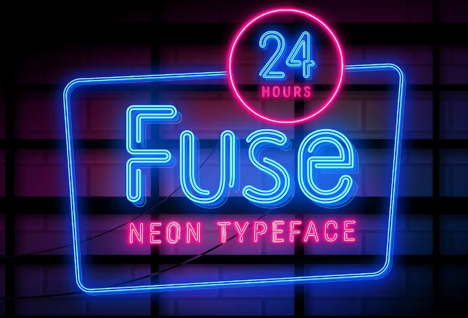Realistic Neon Typeface