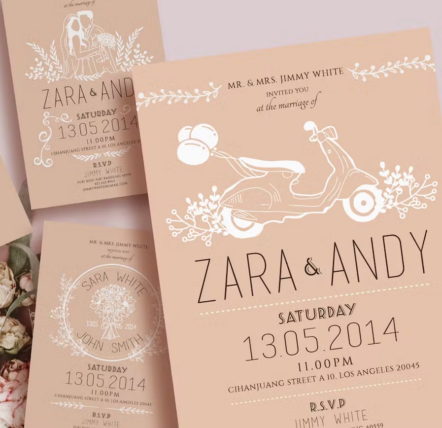 Creamy Wedding Invitation