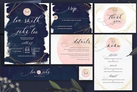 Glitter Wedding Invitation Set