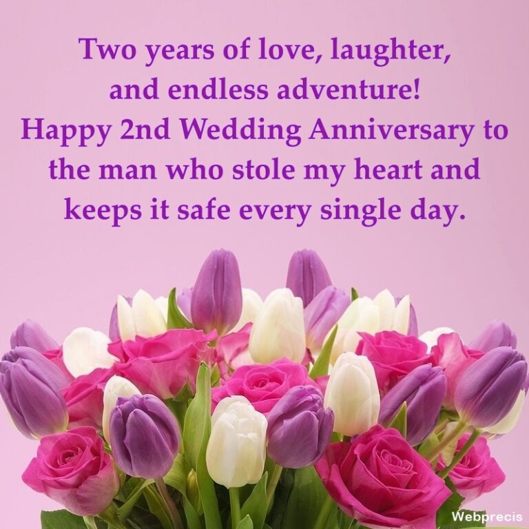 2nd Wedding Anniversary Wishes to Husband