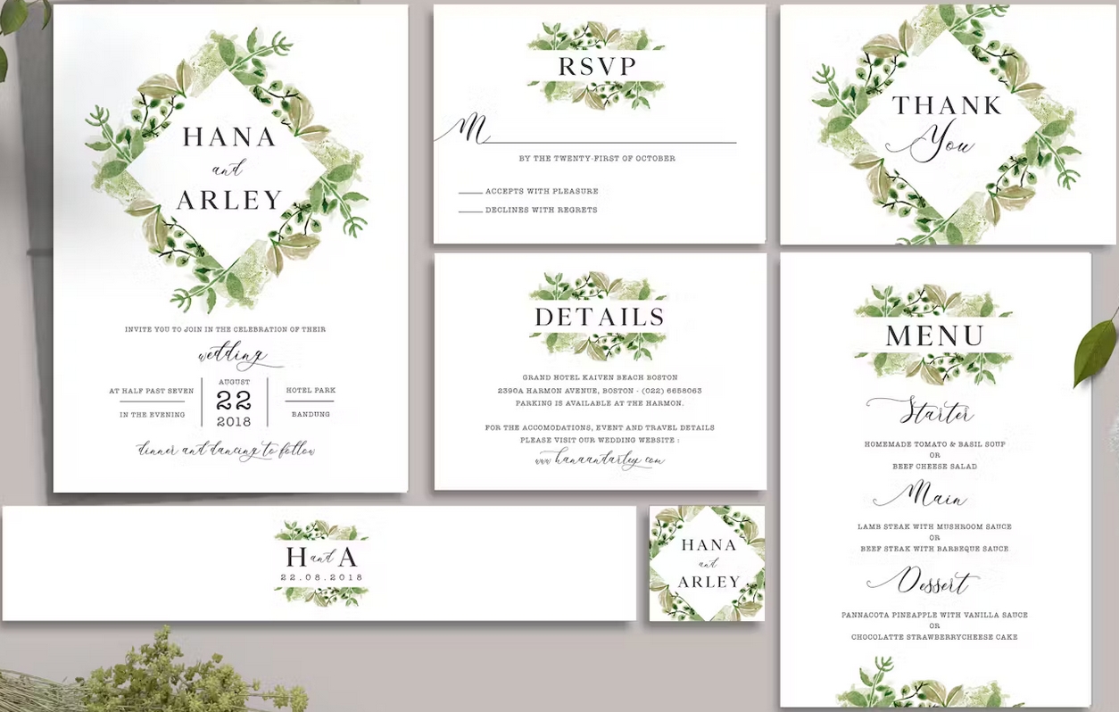 Leaves Wedding Invitation